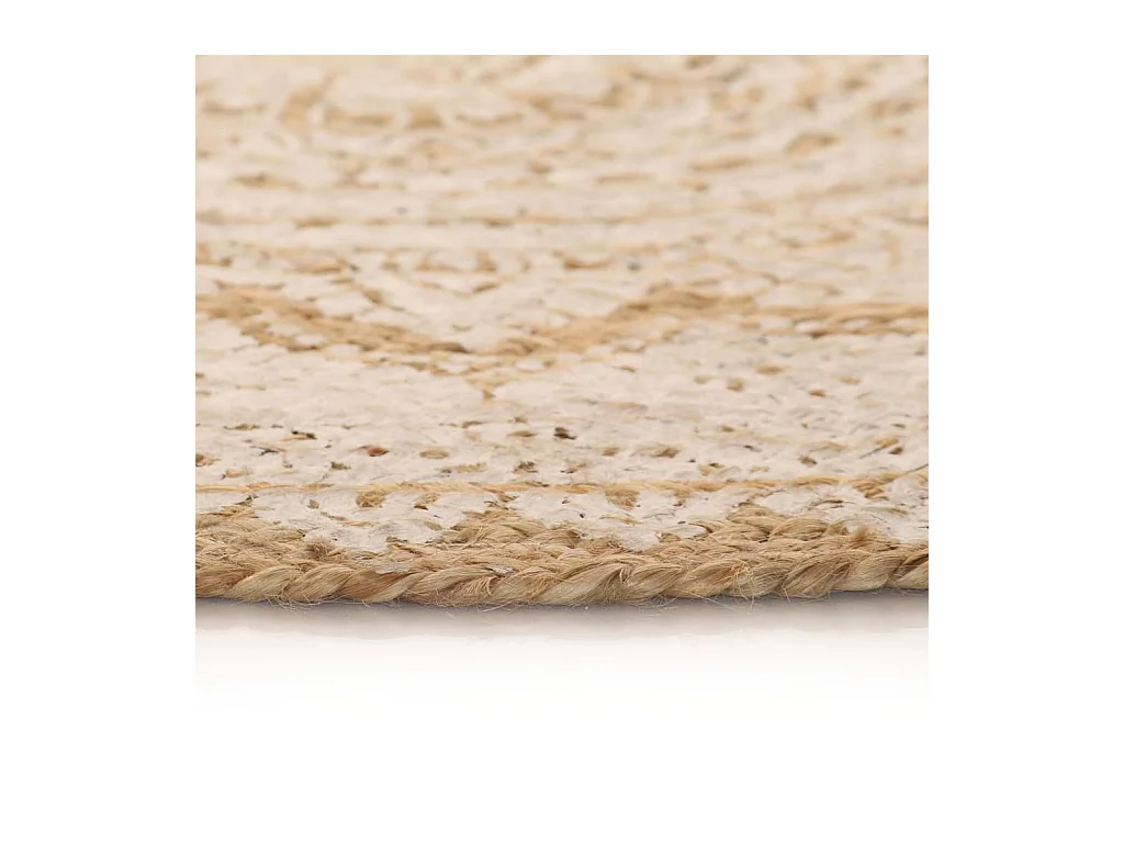 Bedrukte gevlochten jute vloermat 180 cm rond