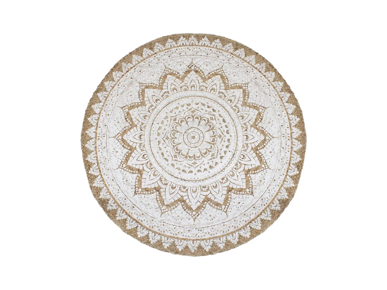 Alfombra de yute trenzado estampada redonda de 180 cm