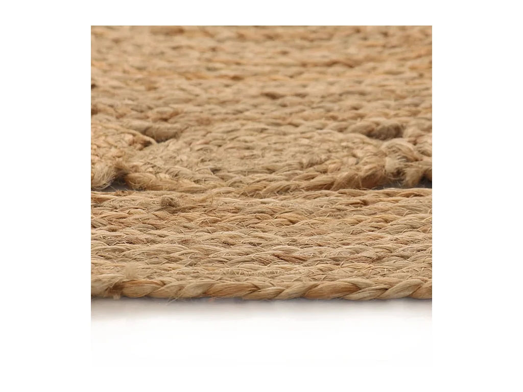 Jute vloerkleed, gevlochten design, rond 150 cm