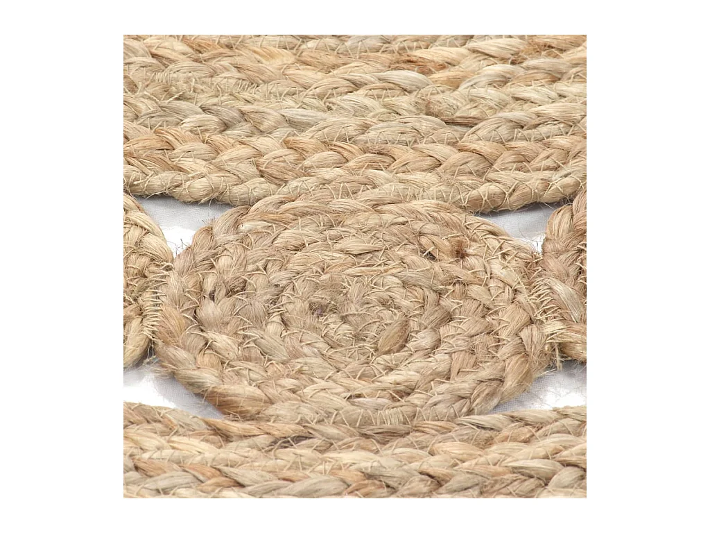 Jute vloerkleed, gevlochten design, rond 150 cm