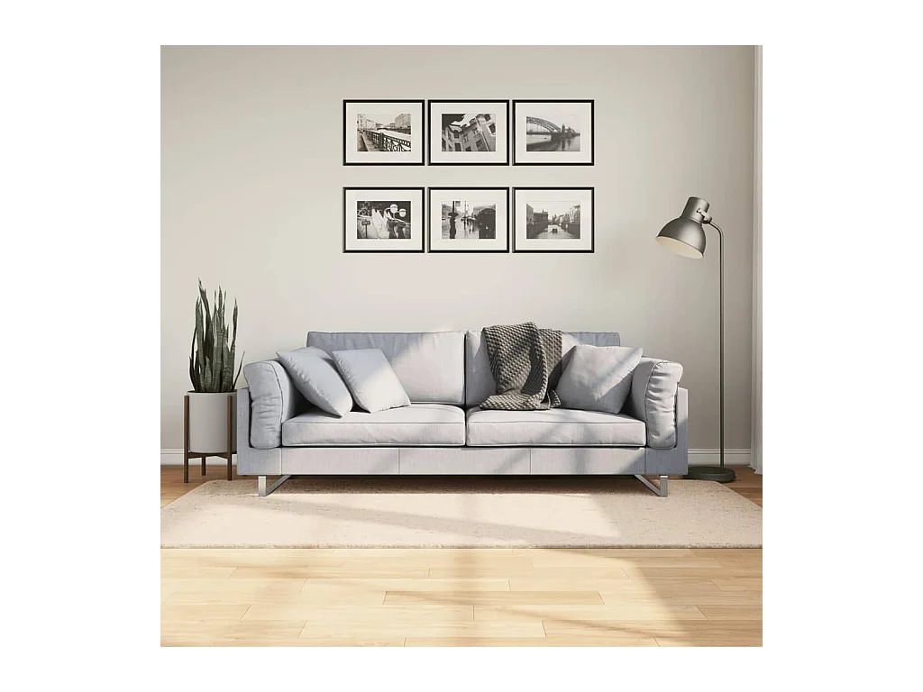 Tapis HUARTE à poils courts doux et lavable beige 100x200 cm