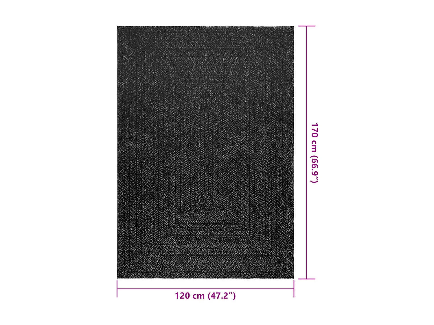 Tapis ZIZUR 120x170 cm aspect de jute intérieur extérieur