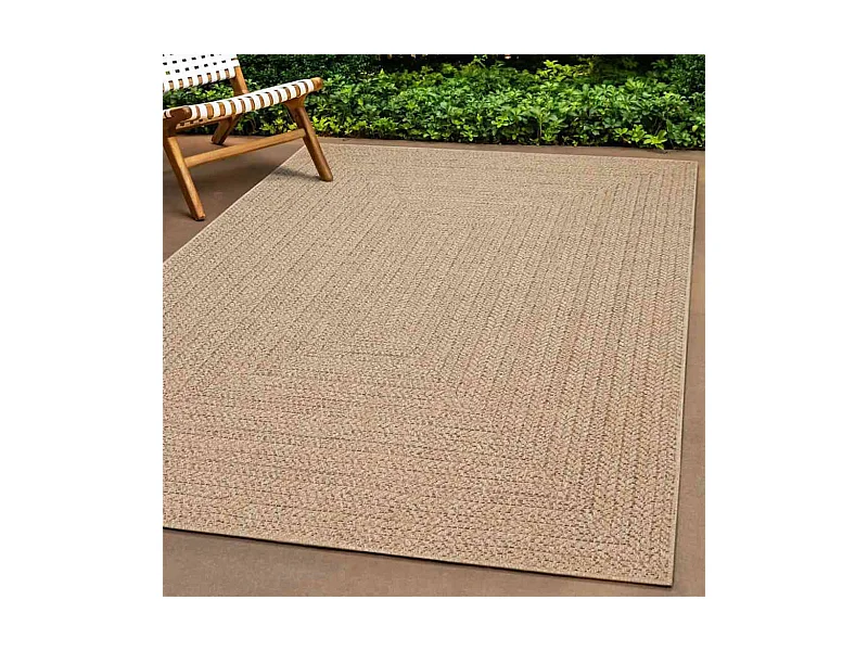 Tapis ZIZUR beige 80x250 cm aspect de jute intérieur extérieur