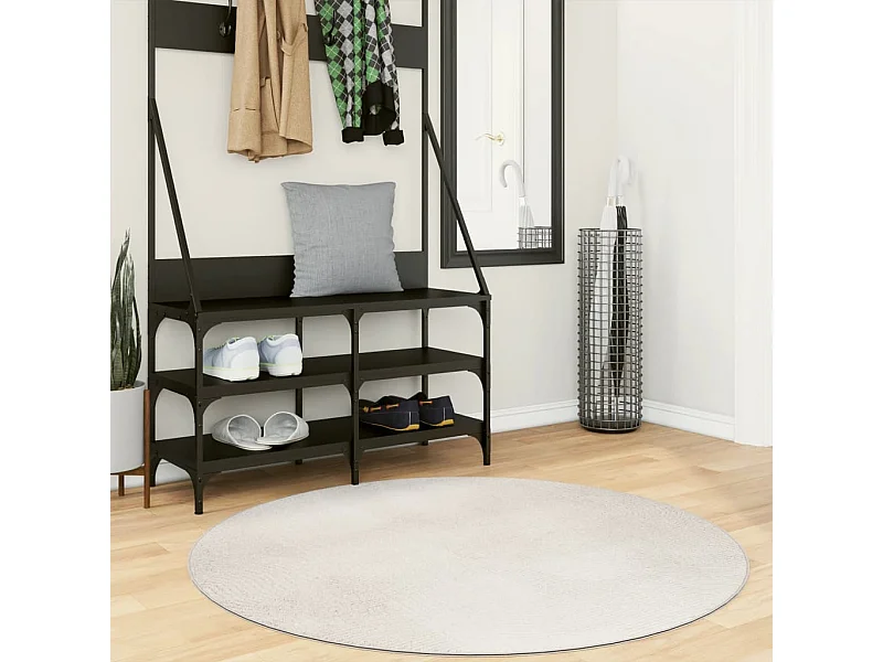 Tapis IZA poils courts style scandinave crème Ø 120 cm