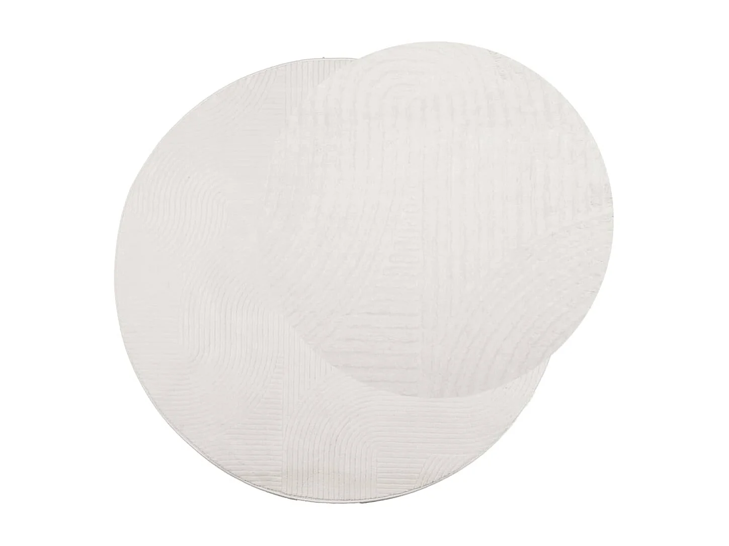 Tapis IZA poils courts style scandinave crème Ø 120 cm