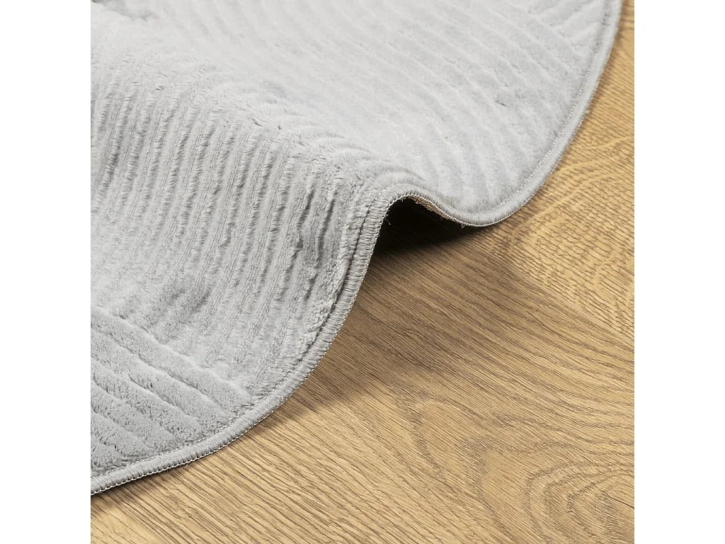 Tapis IZA poils courts style scandinave gris Ø 200 cm