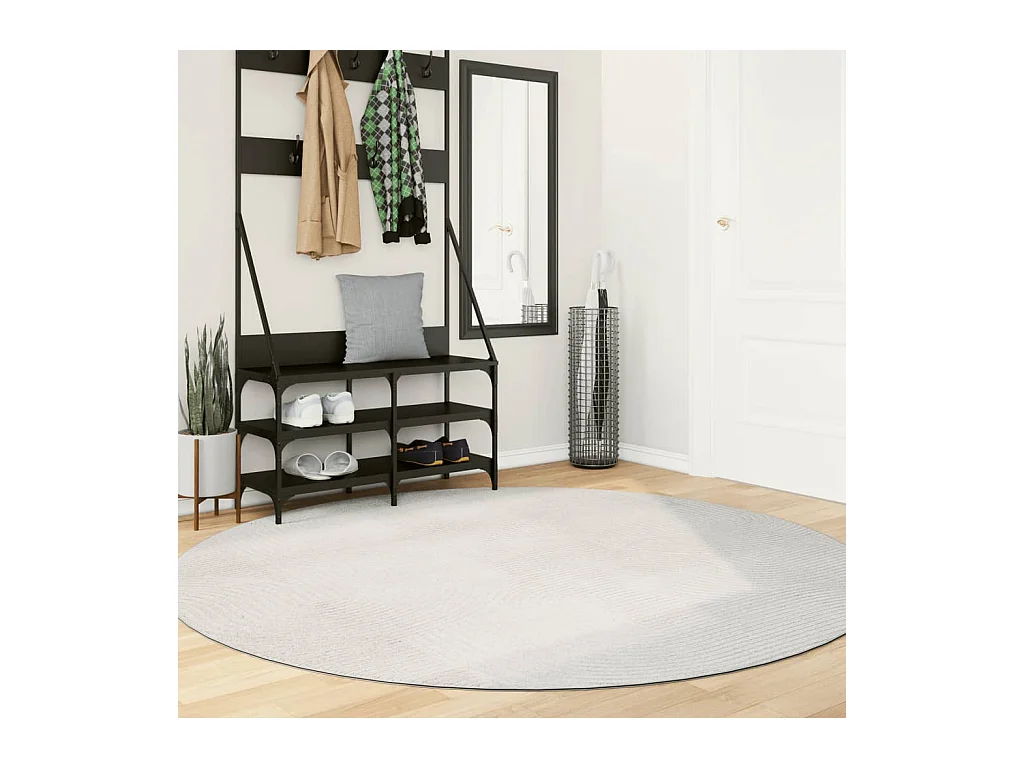 Tapis IZA poils courts style scandinave crème Ø 200 cm