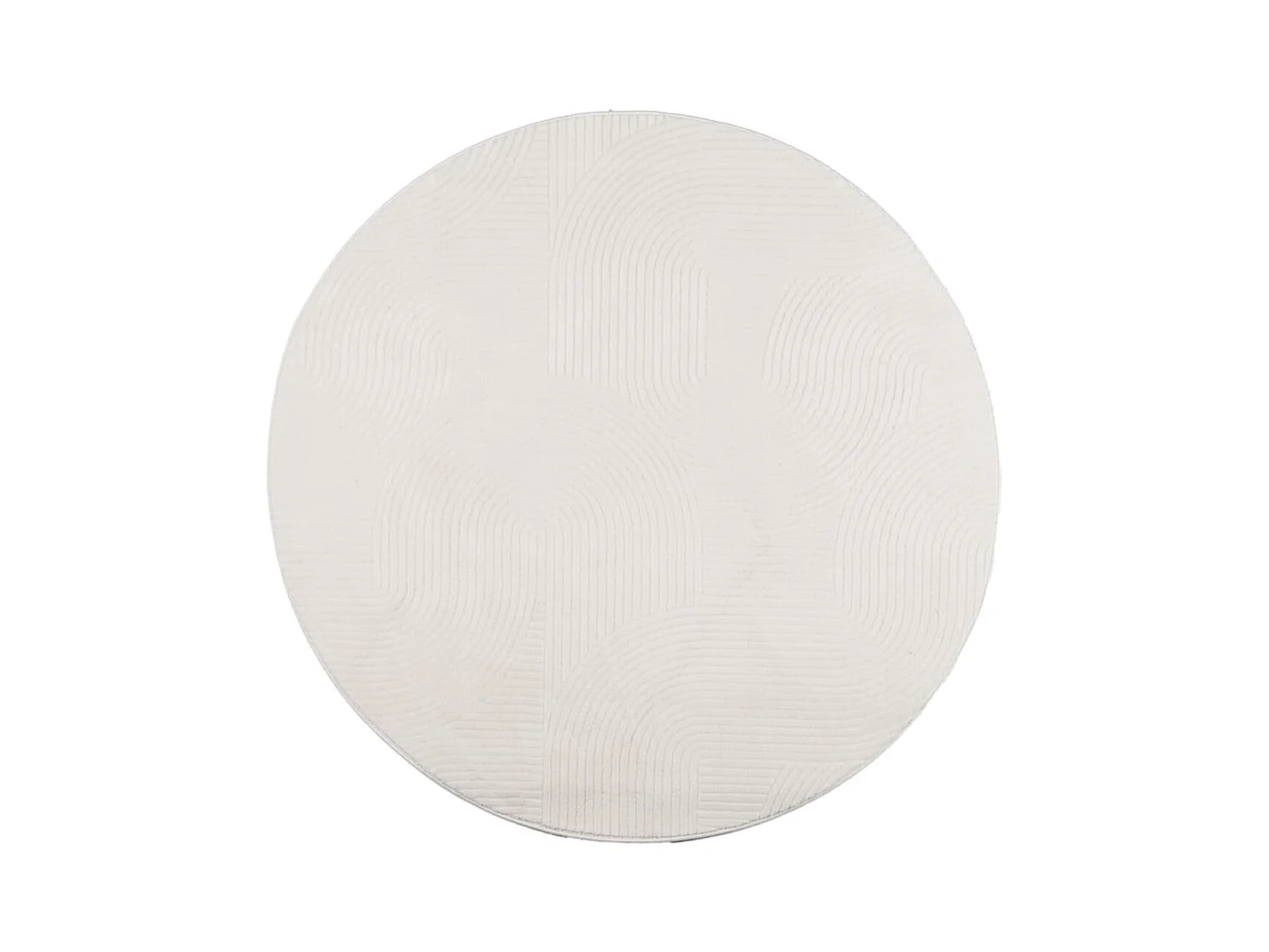 Tapis IZA poils courts style scandinave crème Ø 200 cm