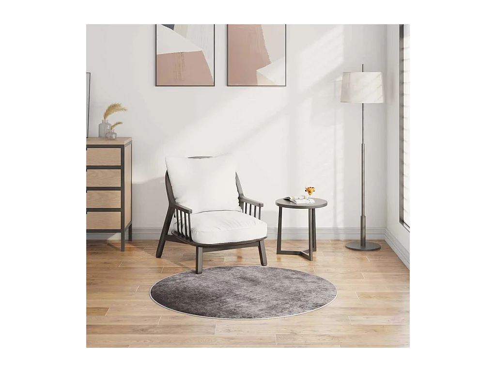 Alfombra antideslizante lavable φ120 cm gris