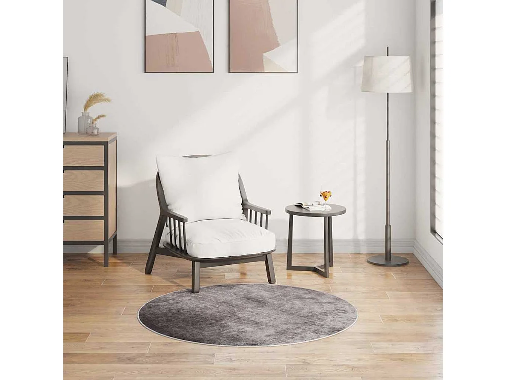 Tappeto antiscivolo lavabile φ120 cm grigio