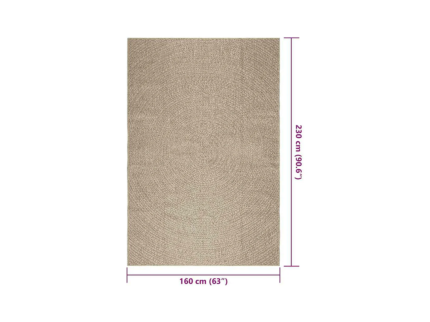 Tappeto ZIZUR beige 160x230 cm effetto juta interno esterno