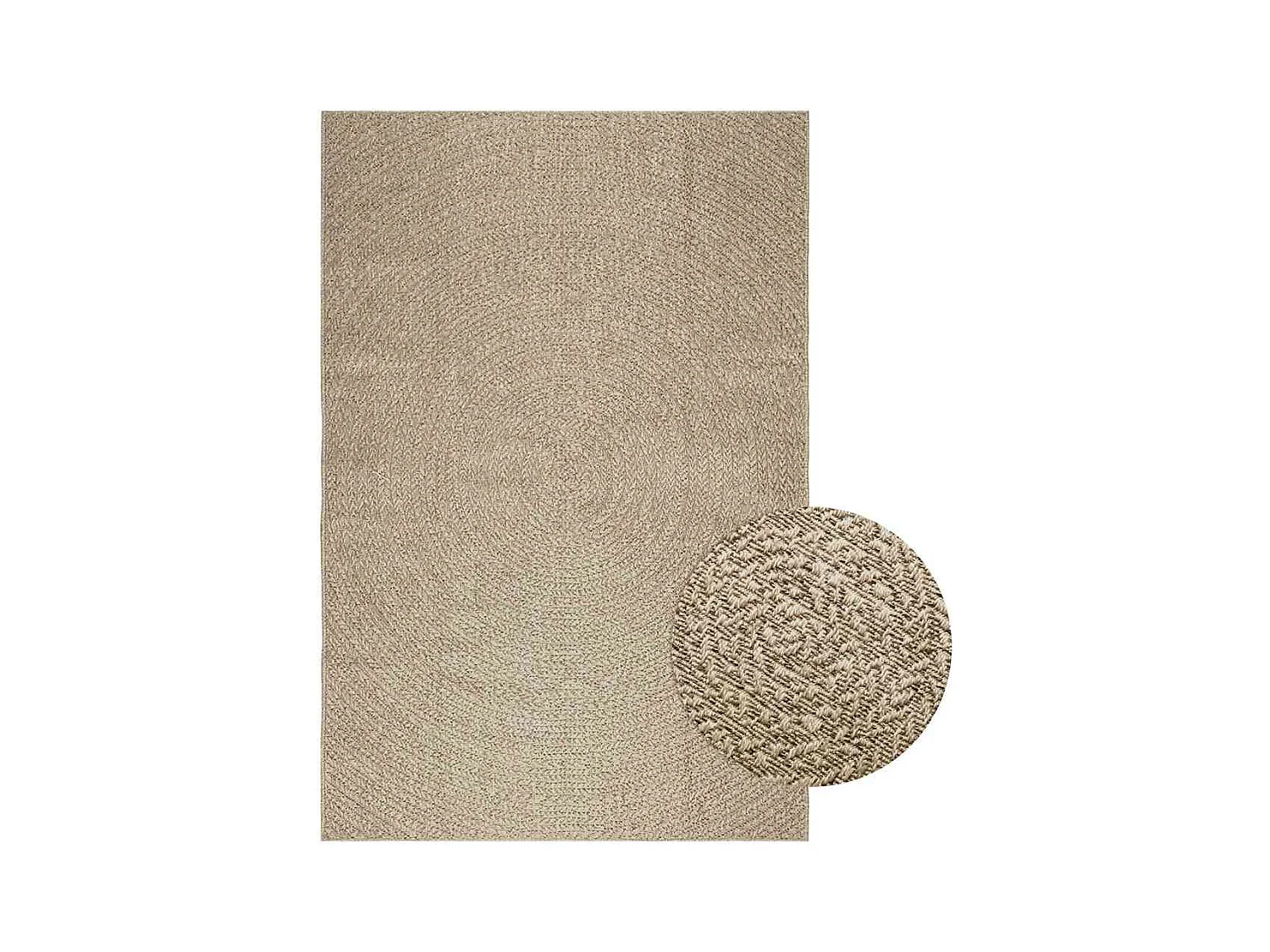 Tapis ZIZUR beige 160x230 cm aspect de jute intérieur extérieur