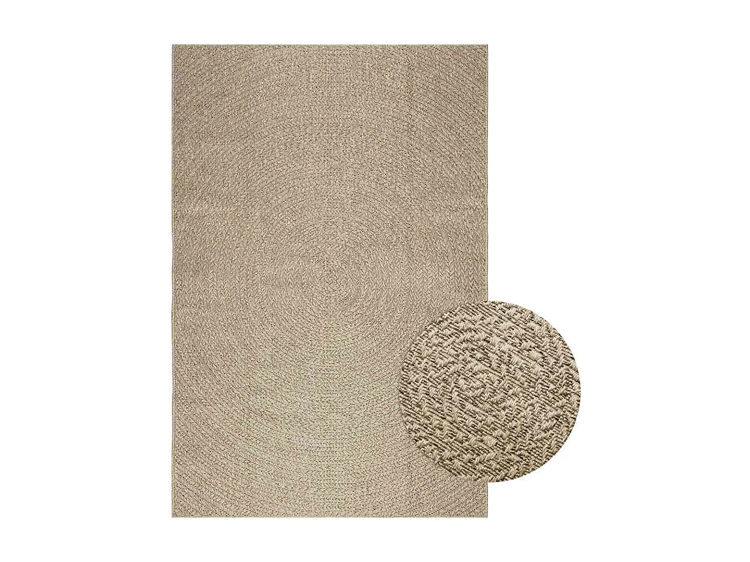 Tapis ZIZUR beige 160x230 cm aspect de jute intérieur extérieur