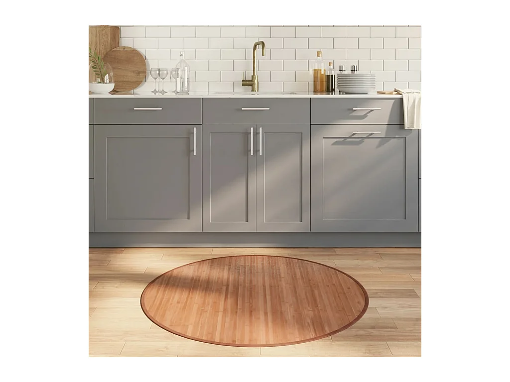 Tapis rond naturel 100 cm bambou