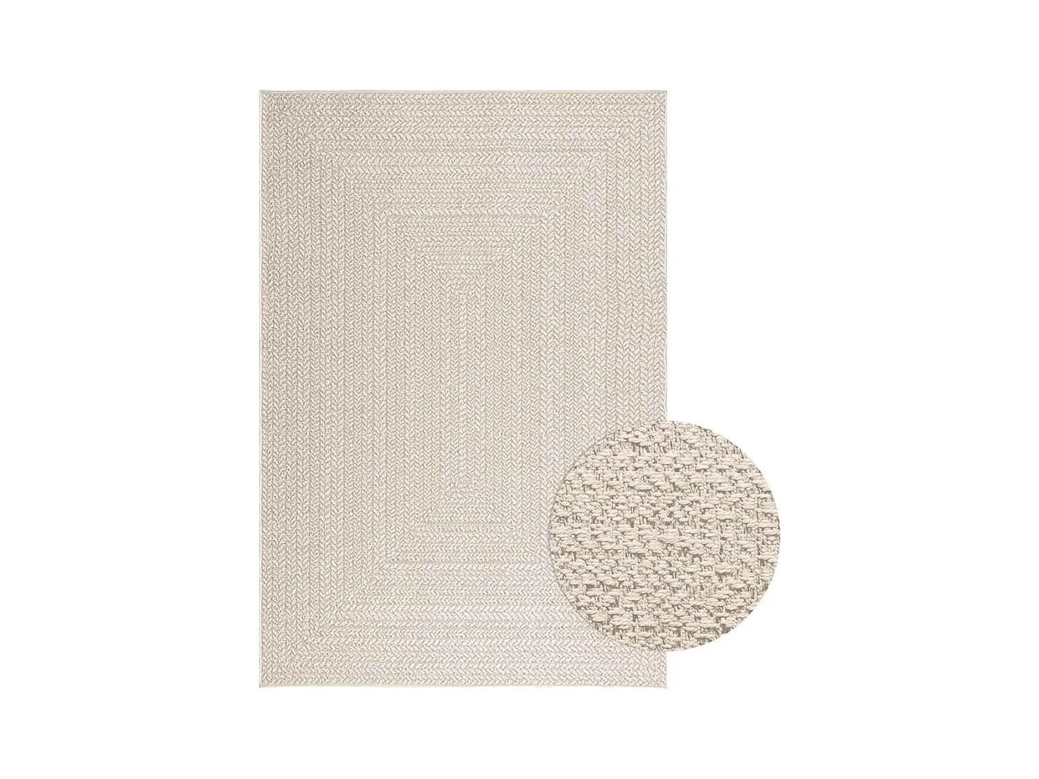 Tapis ZIZUR crème 140x200 cm aspect de jute intérieur extérieur