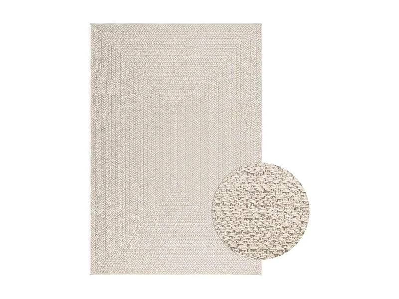 Tapis ZIZUR crème 140x200 cm aspect de jute intérieur extérieur