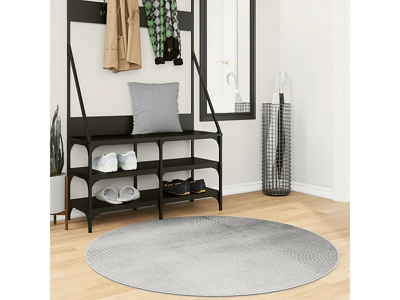 IZA kortpolig vloerkleed Scandinavische stijl grijs Ø 120 cm