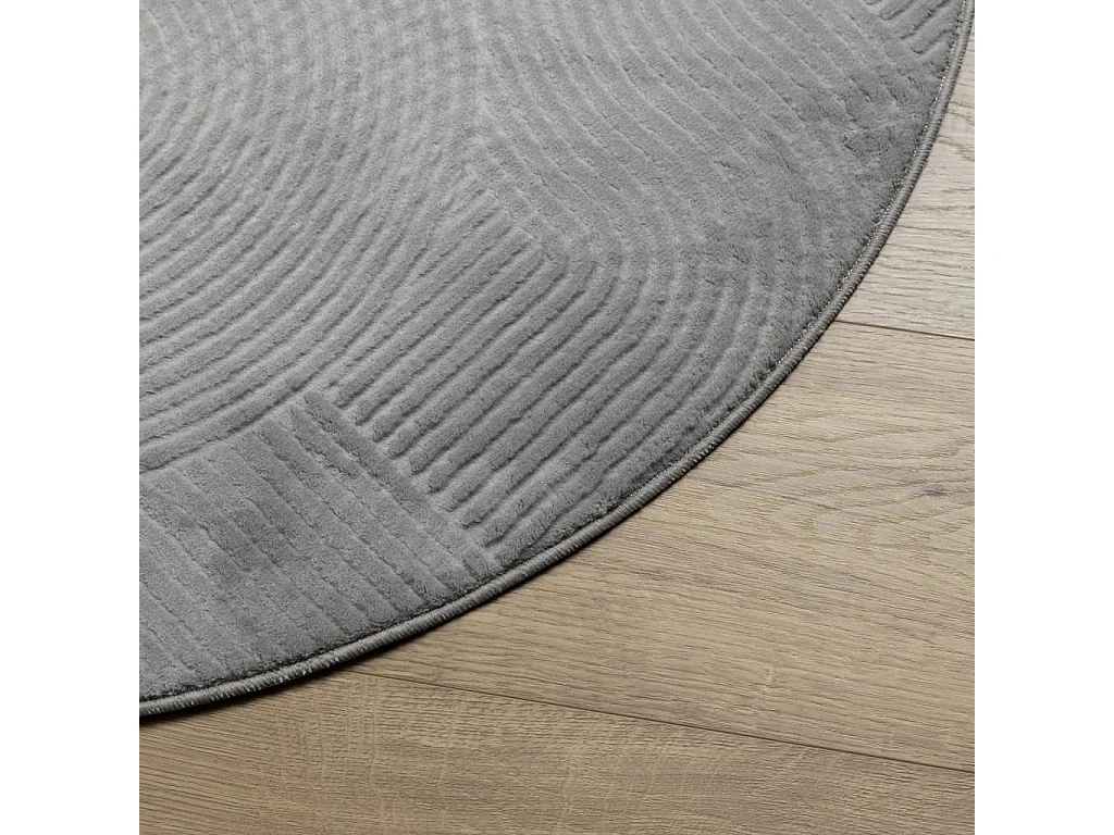 Tappeto a pelo corto IZA stile scandinavo grigio Ø 120 cm