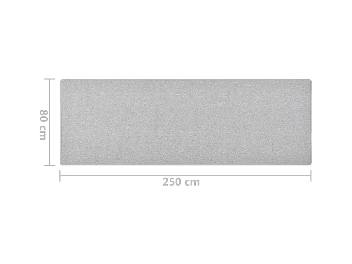 Tapis de couloir Gris clair 80x250 cm
