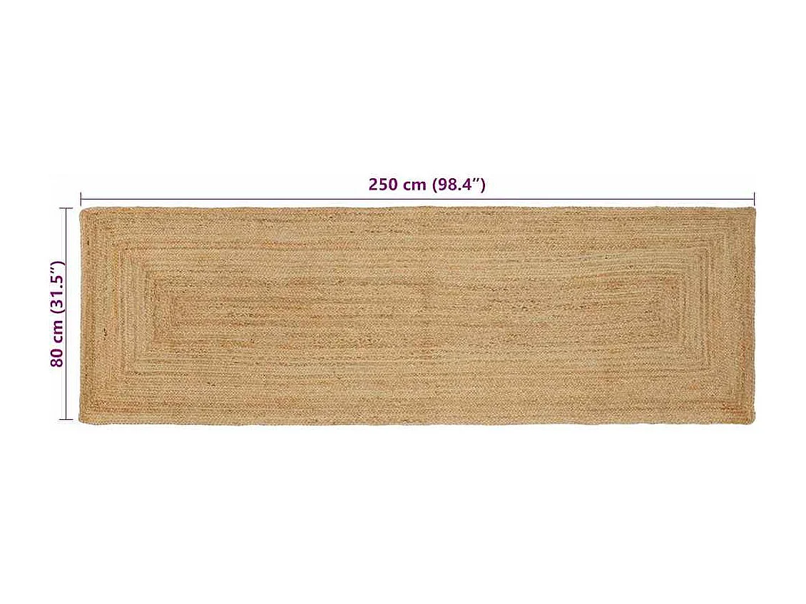 Tapis Beige 80 x 250 cm Jute