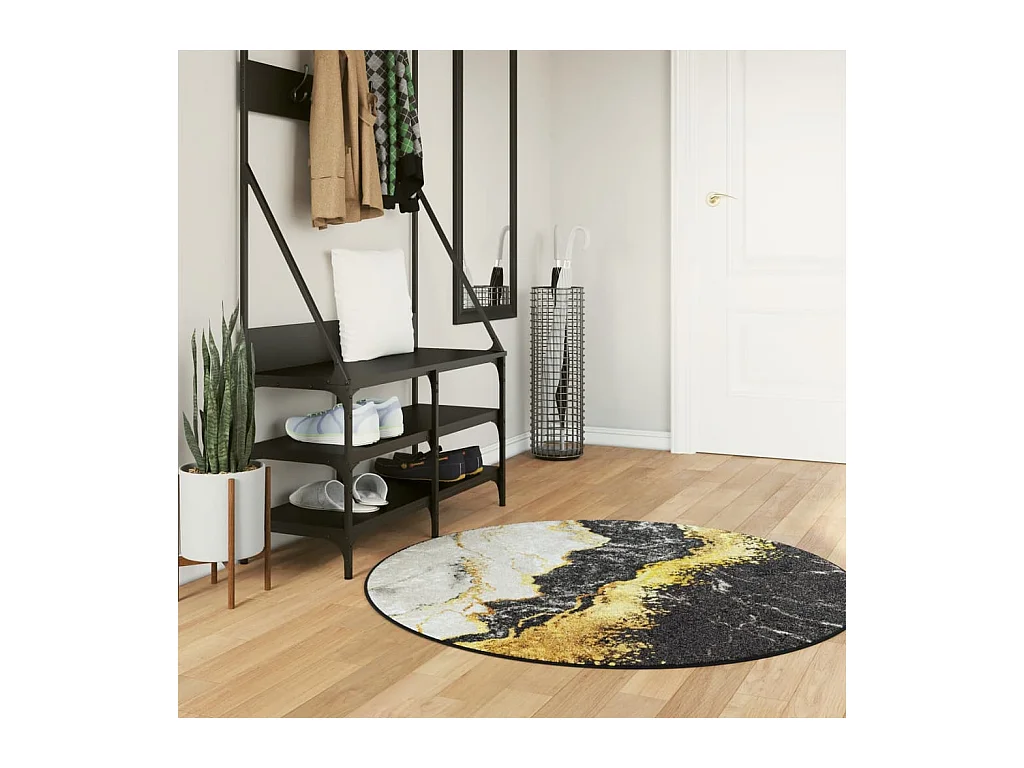 Alfombra lavable multicolor Ø 120 cm antideslizante