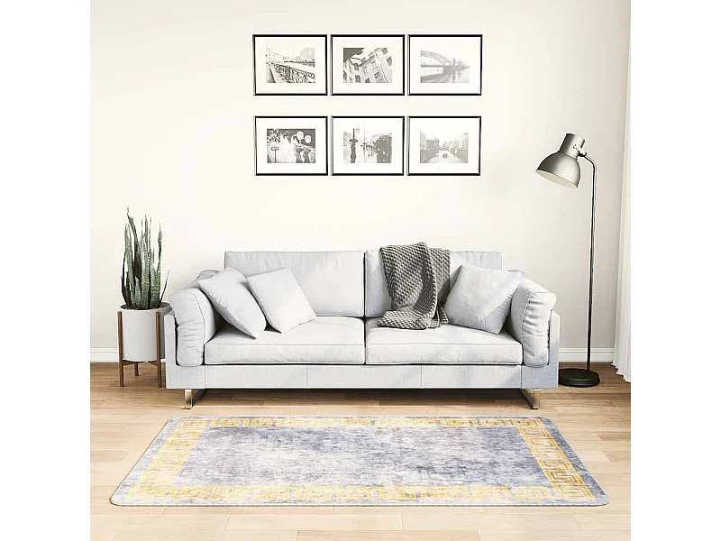 Wasbaar antislip vloerkleed 80x150 cm Grijs