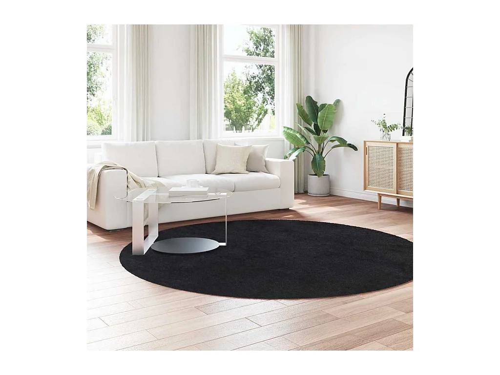 Tappeto NAVARRA nero shaggy 240x240 cm poliestere