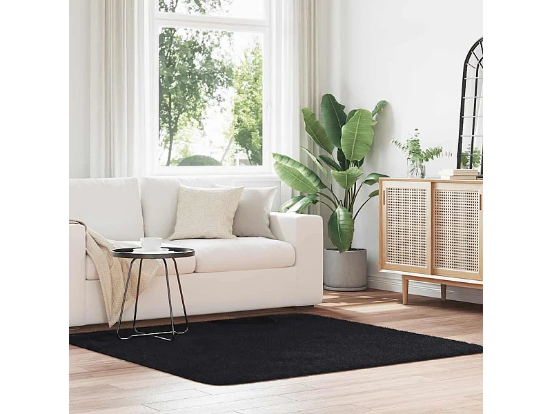 Tappeto NAVARRA nero shaggy 160x160 cm poliestere