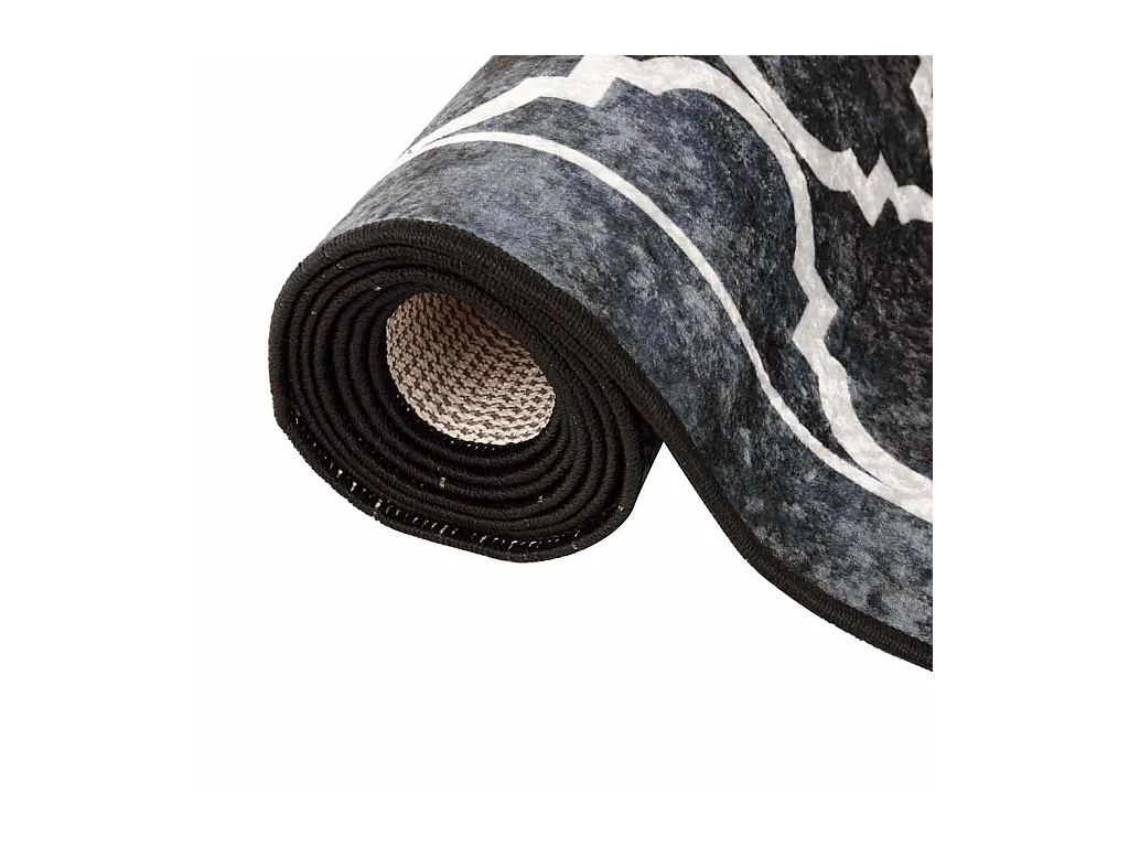 Tappeto lavabile bianco e nero 160x230 cm antiscivolo