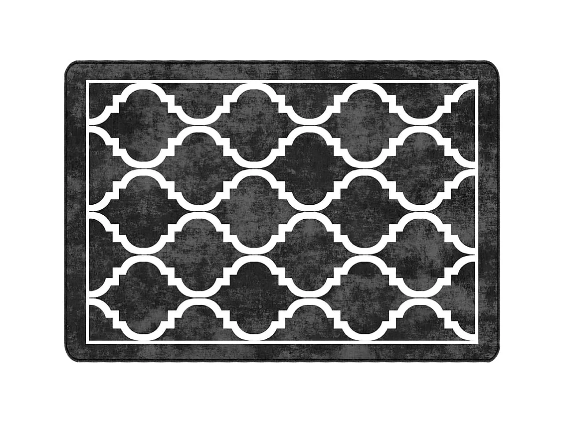 Tapis lavable noir et blanc 160x230 cm antidérapant