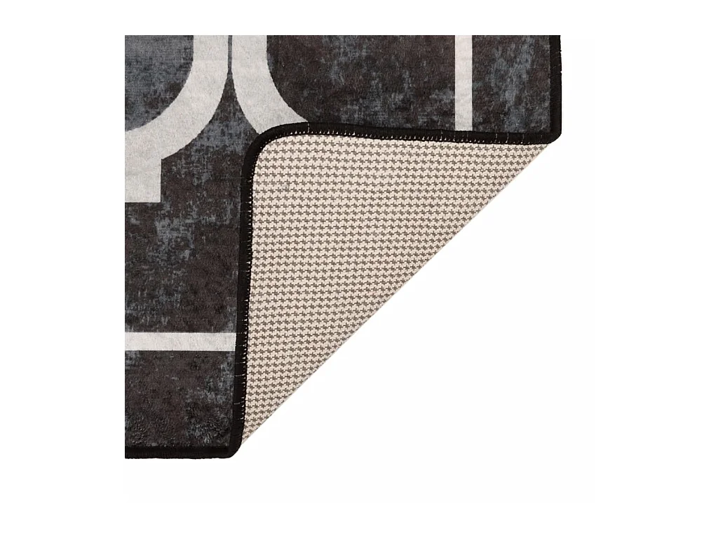 Tapis lavable noir et blanc 160x230 cm antidérapant