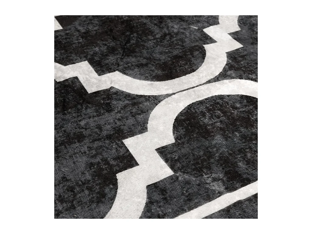 Tapis lavable noir et blanc 160x230 cm antidérapant
