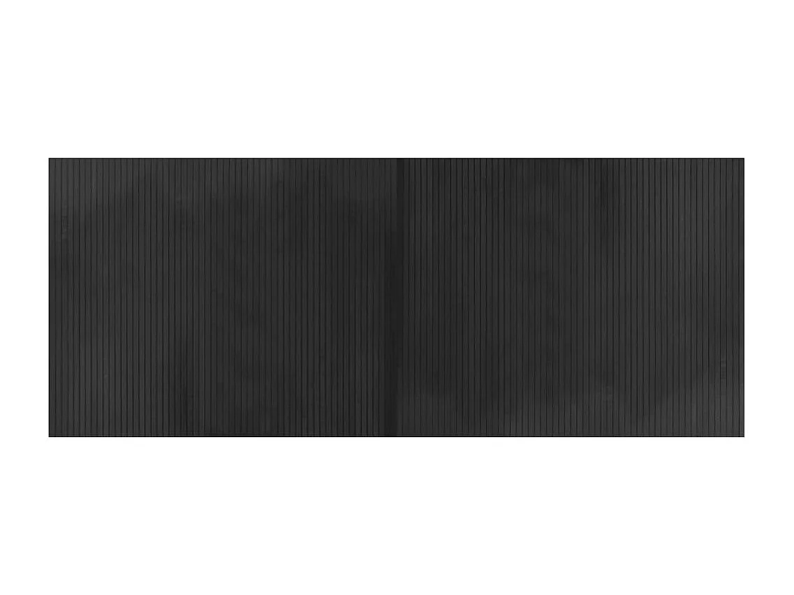 Tapis rectangulaire gris 80x200 cm bambou
