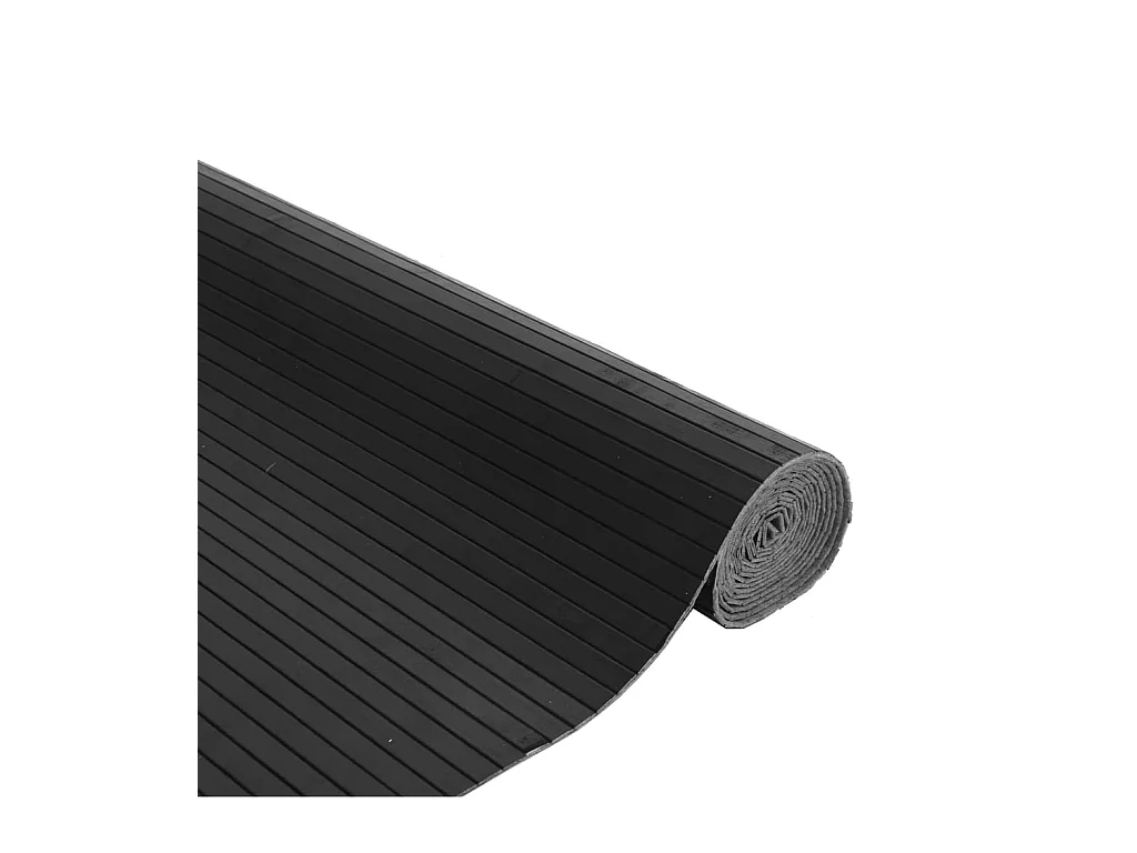 Tapis rectangulaire gris 80x200 cm bambou