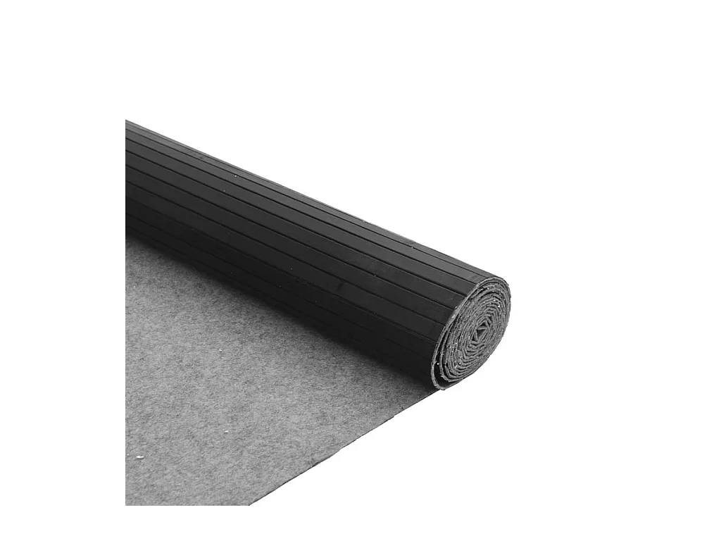 Tapis rectangulaire gris 80x200 cm bambou