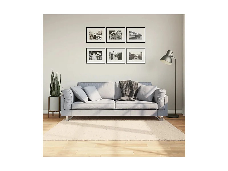 Tappeto HUARTE morbido e lavabile a pelo corto beige 160x160 cm