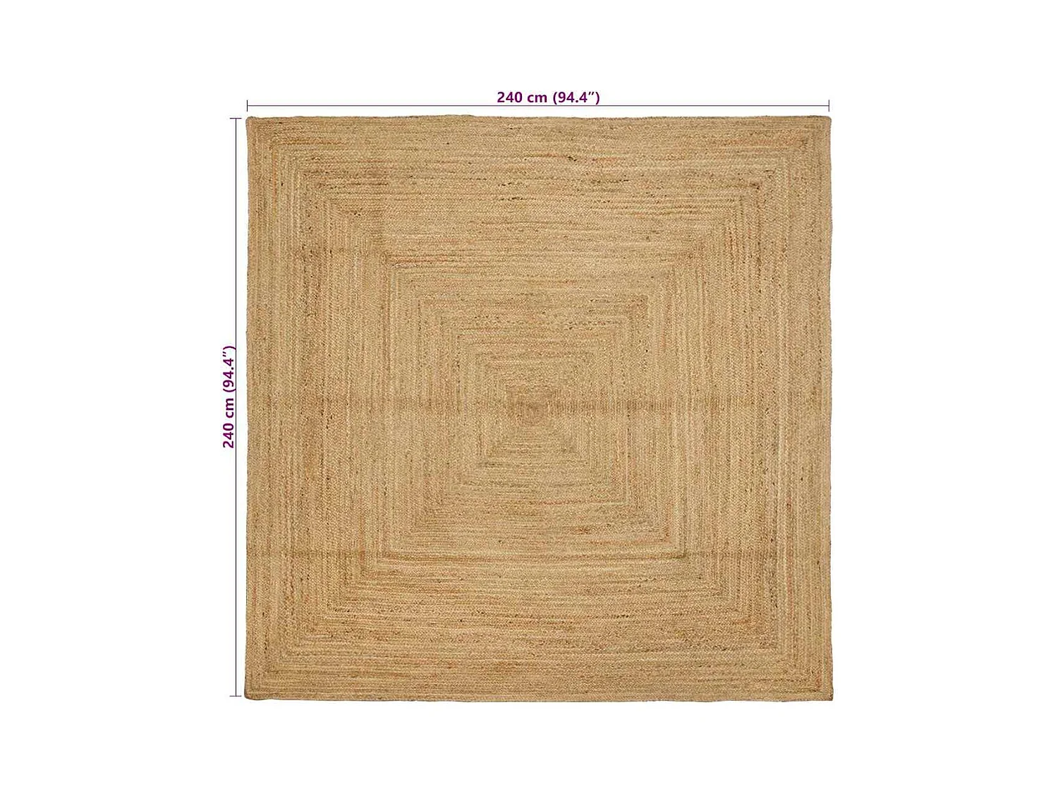 Tapis Beige 240 x 240 cm Jute
