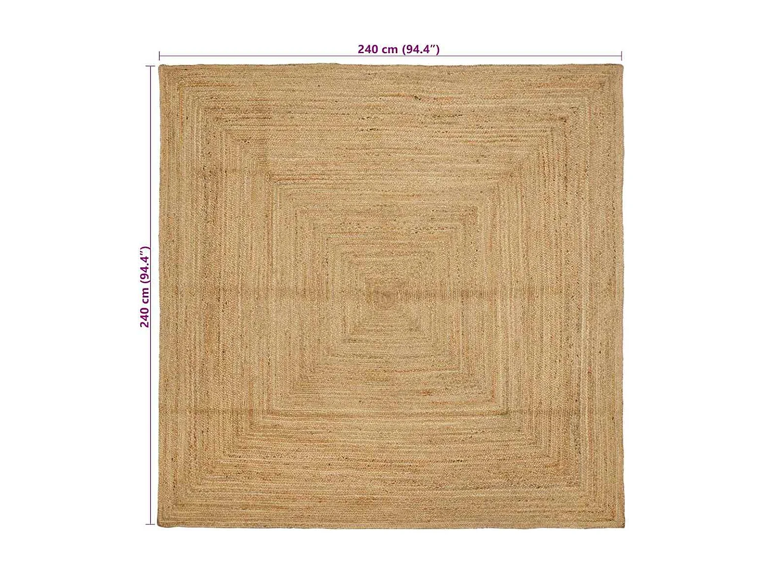 Tapis Beige 240 x 240 cm Jute
