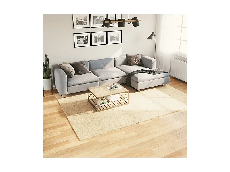 Tapis HUARTE à poils courts doux et lavable crème 200x280 cm