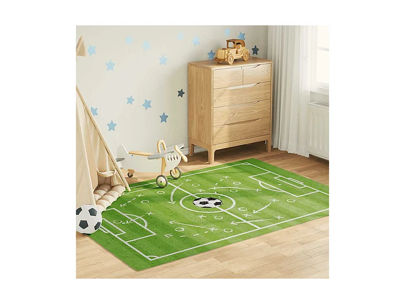 Tapis enfant 160x230cm terrain de football antidérapant lavable
