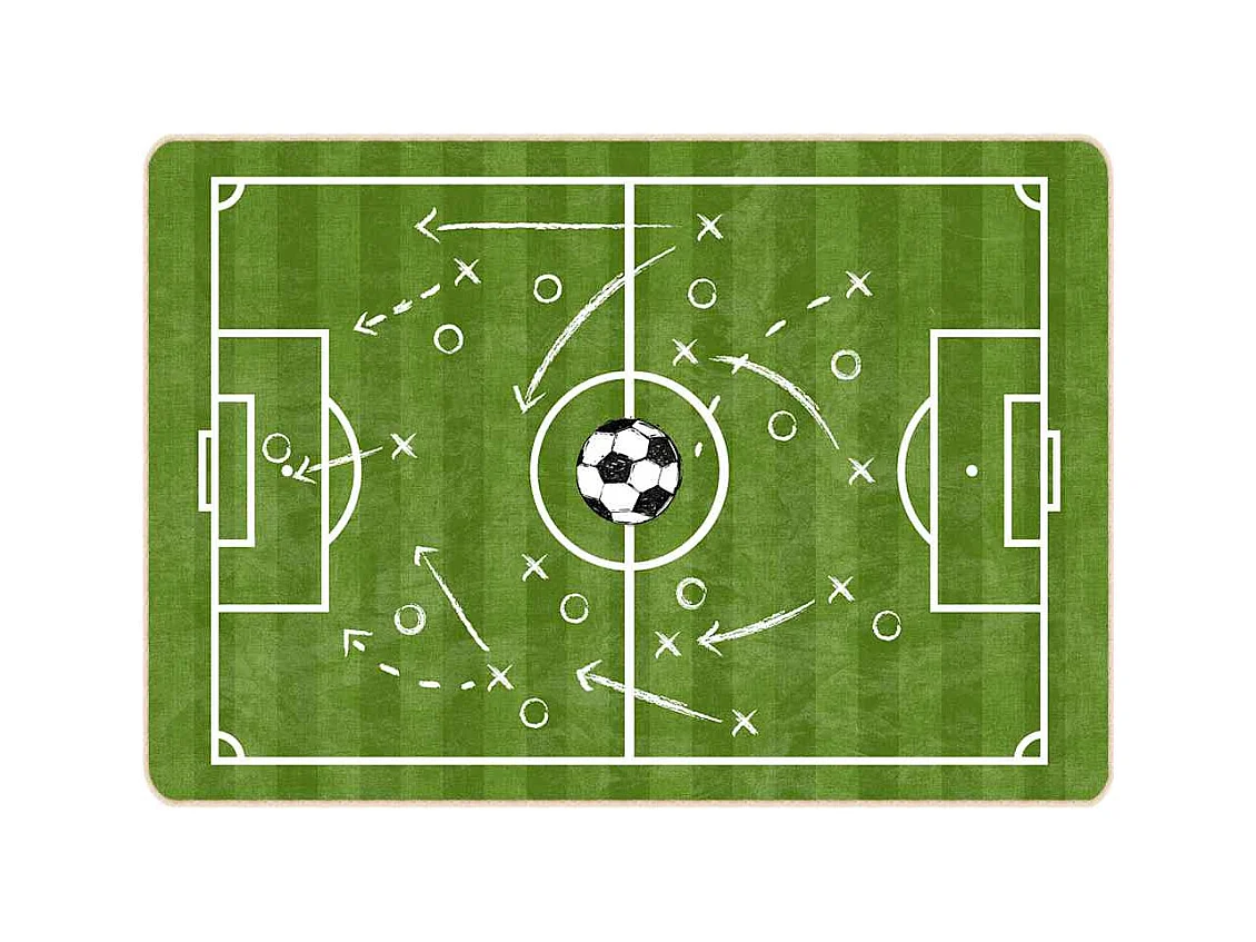 Tapis enfant 160x230cm terrain de football antidérapant lavable