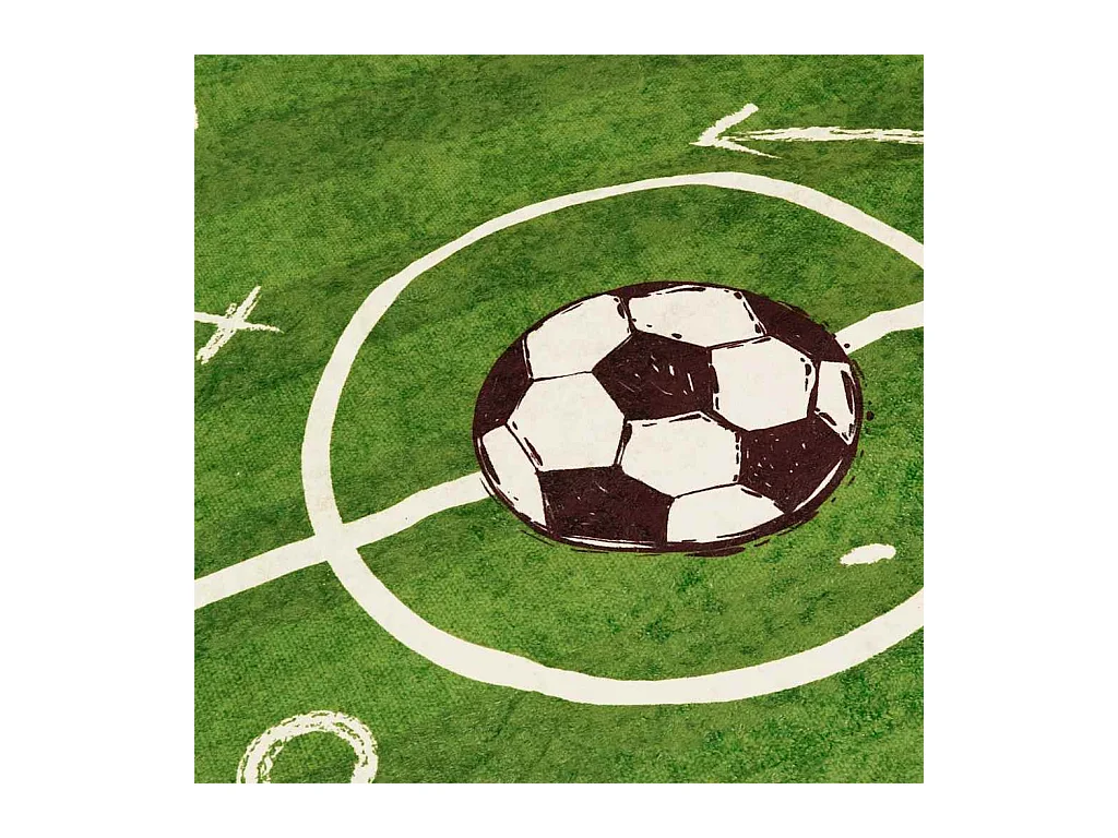 Alfombra infantil 160x230cm campo de fútbol antideslizante lavable