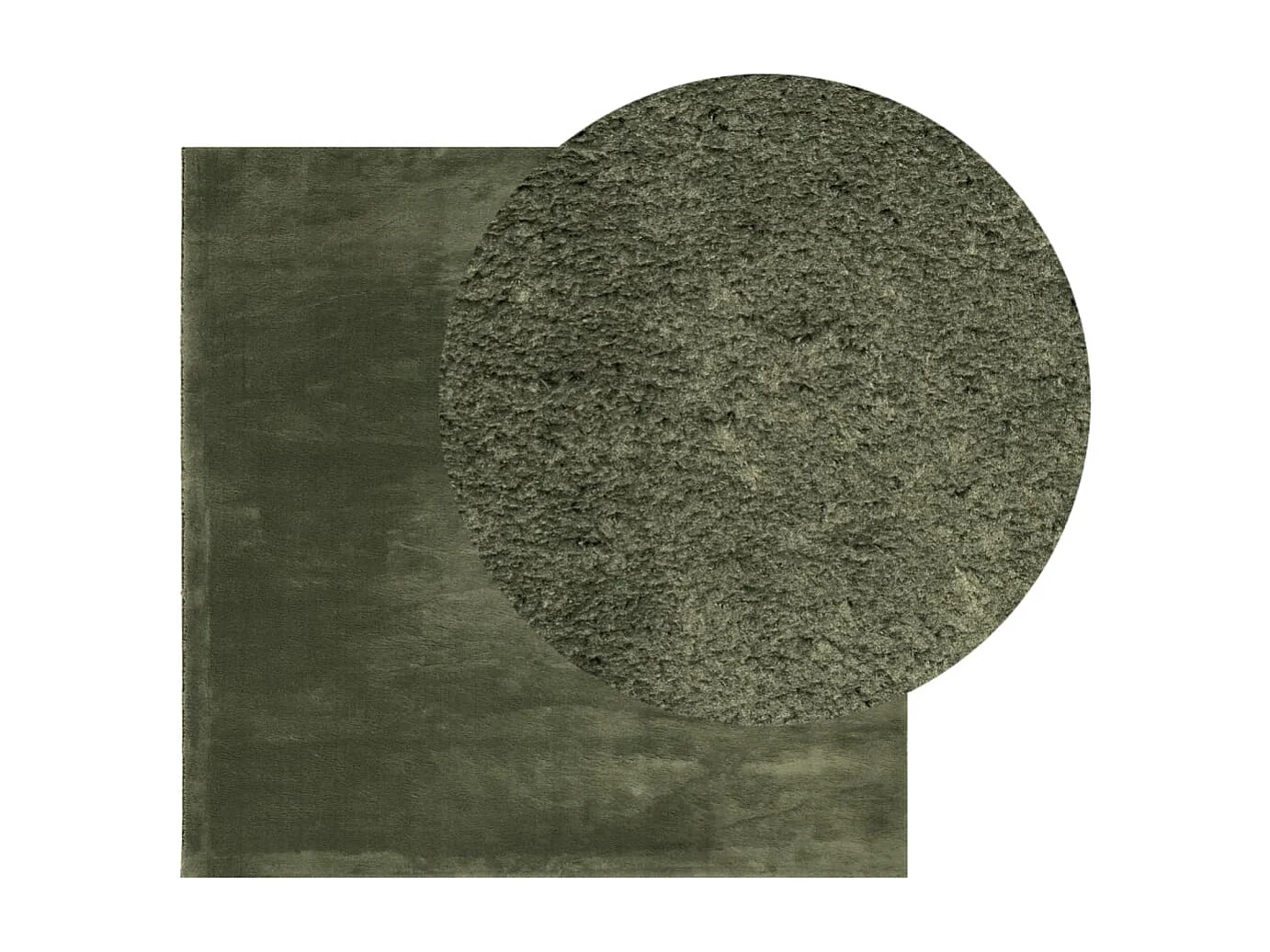 Tappeto lavabile a pelo corto HUARTE verde bosco morbido 120x120 cm