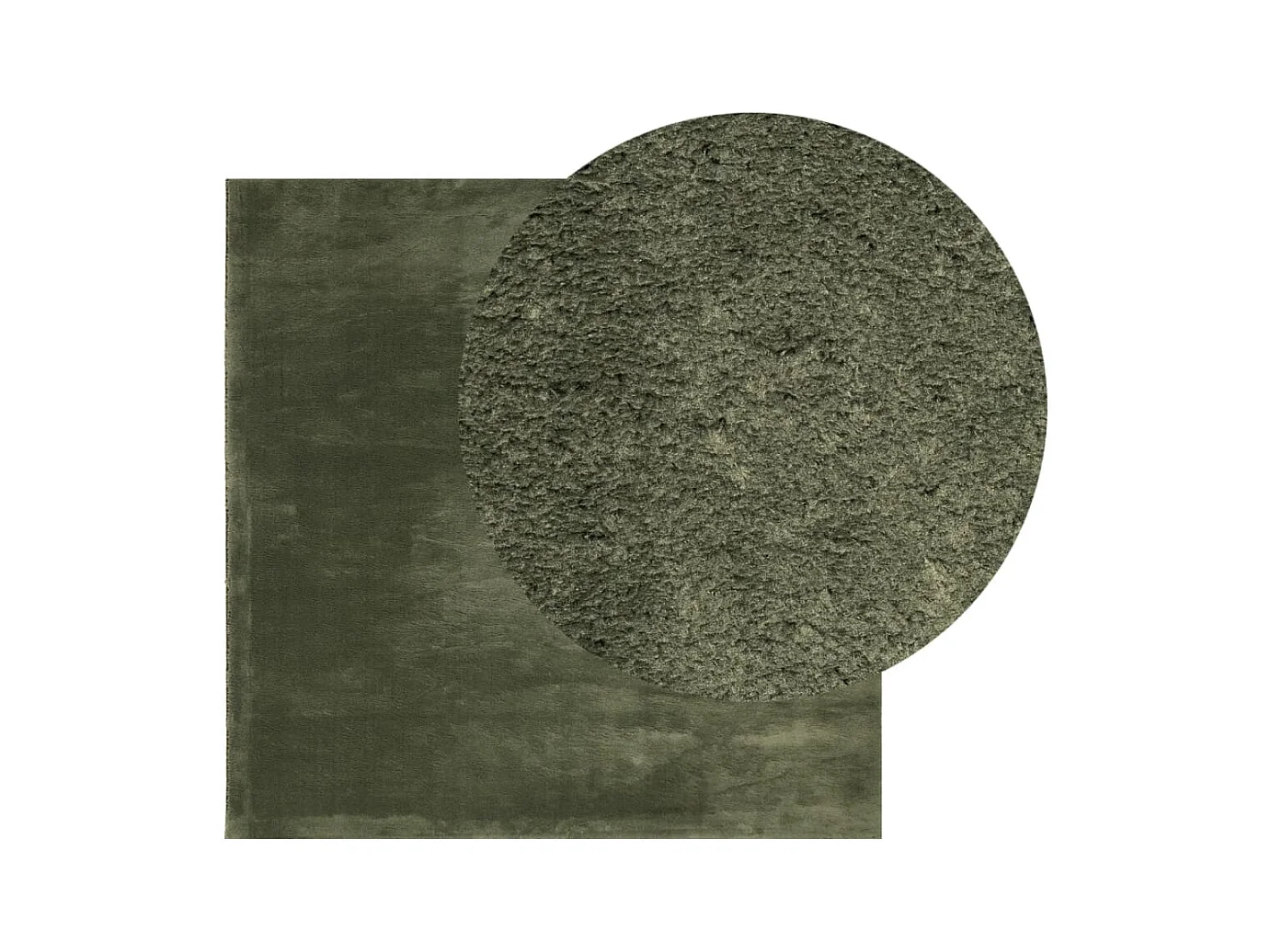 HUARTE zacht kortpolig vloerkleed wasbaar bosgroen 120x120 cm