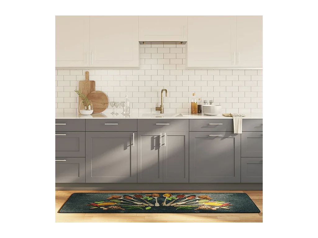 Veelkleurige keukenmat 60x180 cm wasbaar antislip