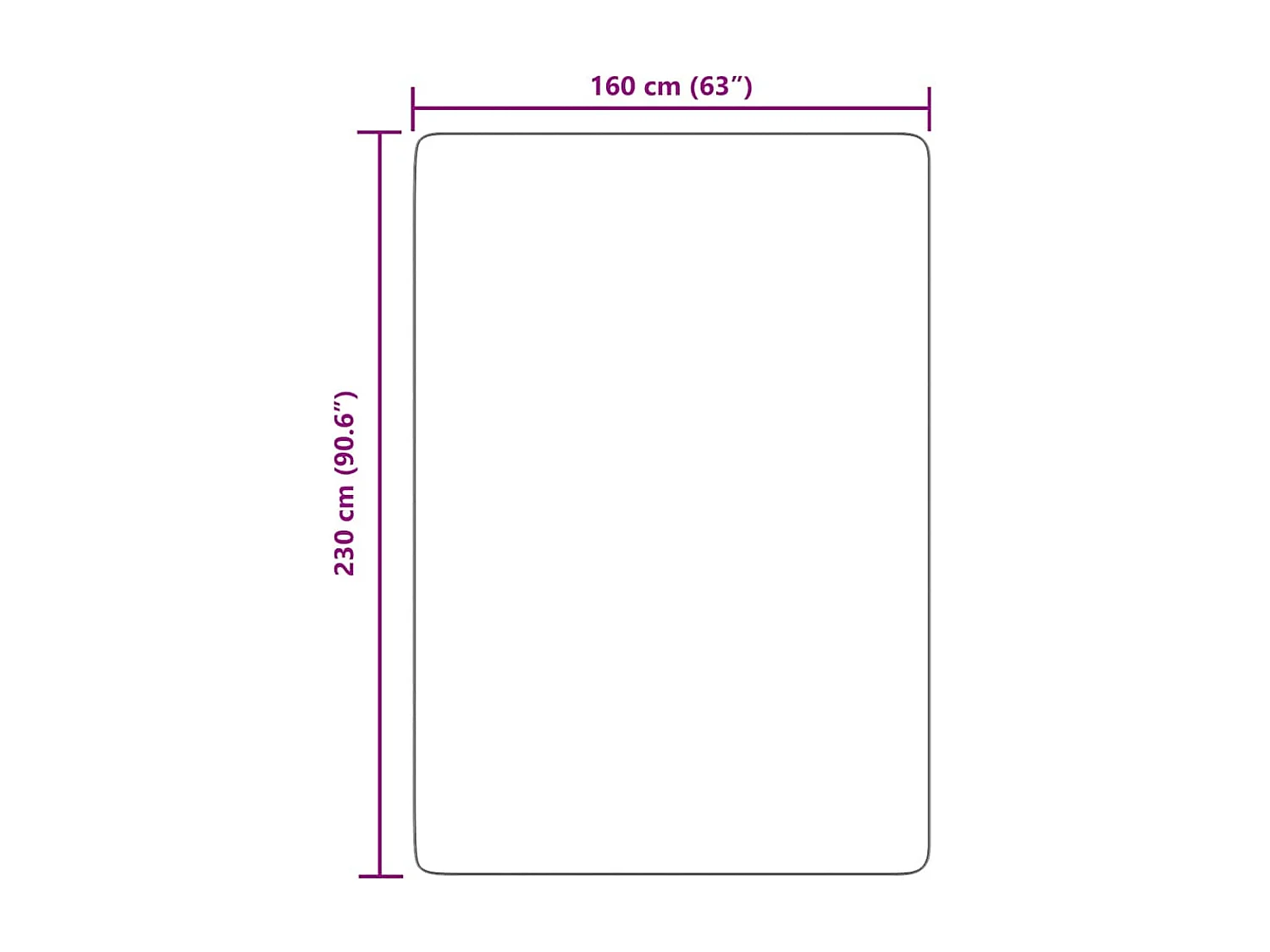 Tapis shaggy à poils longs NAVARRA noir 160x230 cm polyester