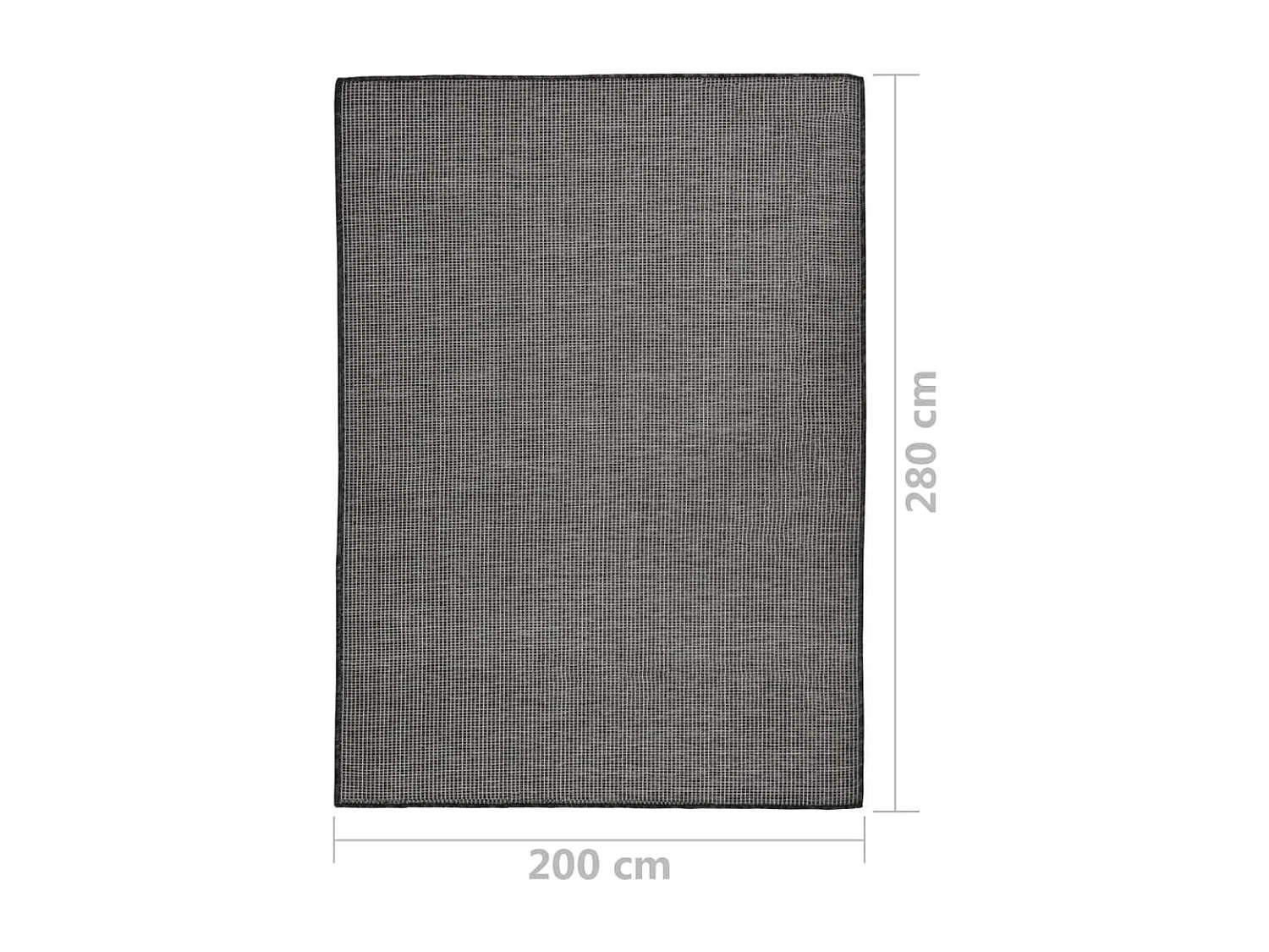 Tapis à tissage plat d'extérieur 200x280 cm Gris
