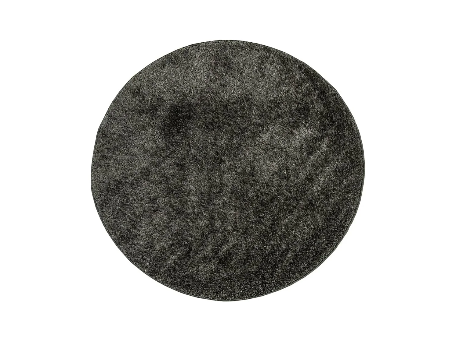 ISTAN vloerkleed met lange pool, glanzend antraciet finish, Ø 80 cm