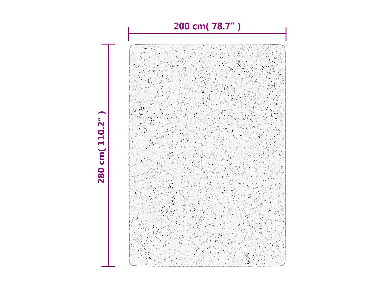 Tappeto moderno a pelo lungo nero e crema 200x280 cm