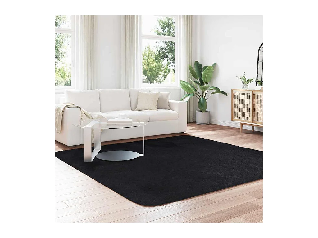 Tappeto NAVARRA nero shaggy 240x240 cm poliestere